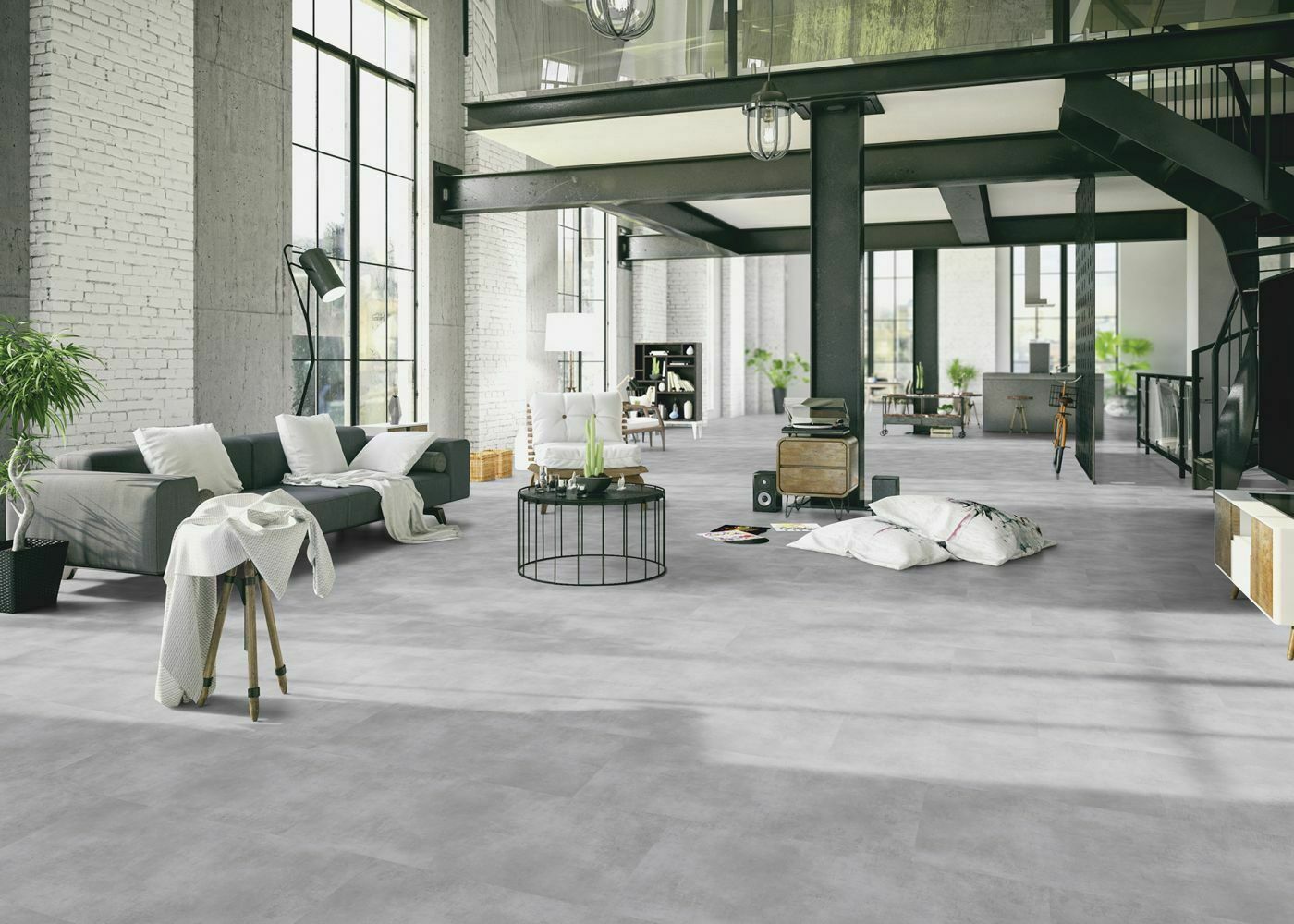 Klebe Vinyl Beton hellgrau