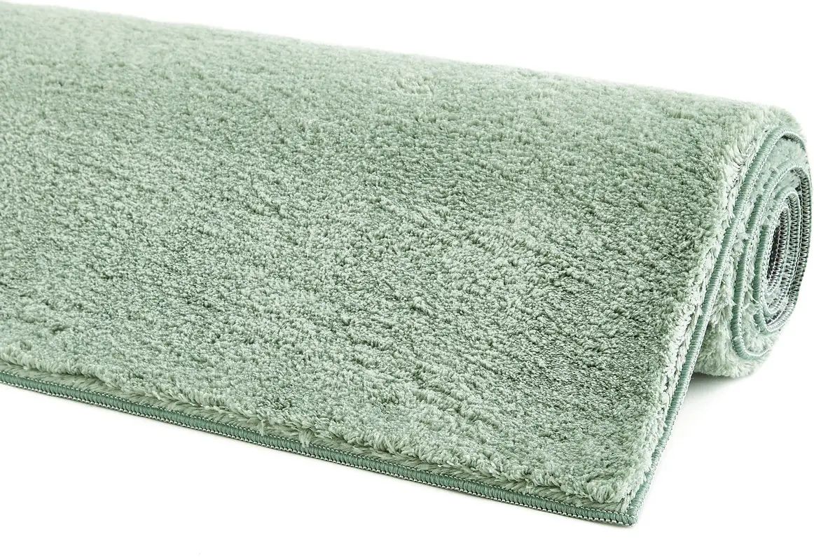 Flauschiger Teppich salbei grün