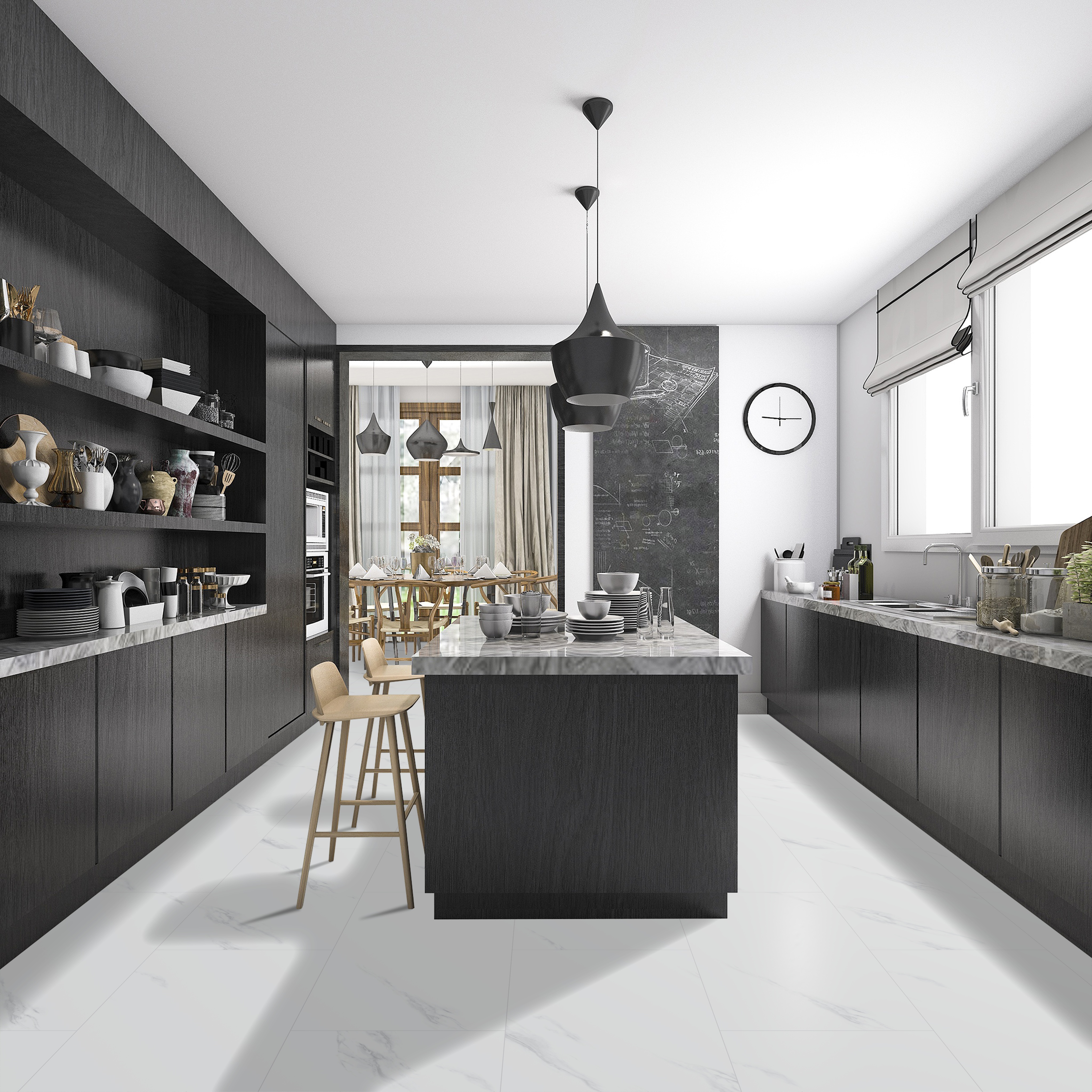 Klick Vinyl Marmor weiss hochglanz
