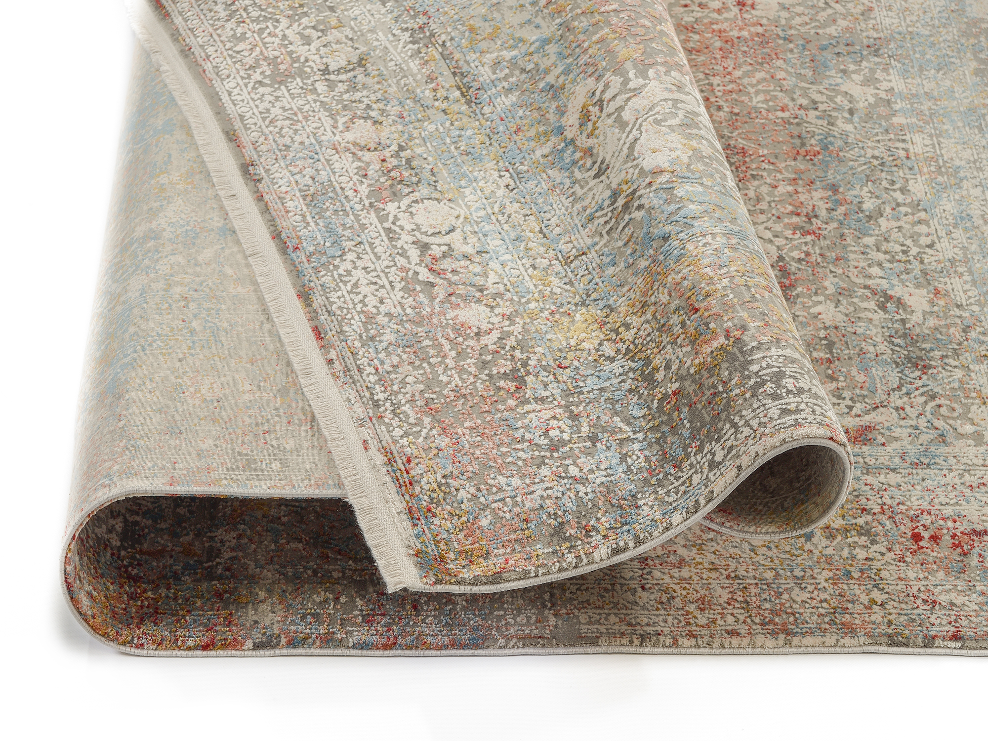 Hochwertiger Vintage Viskose Teppich in Multicolor