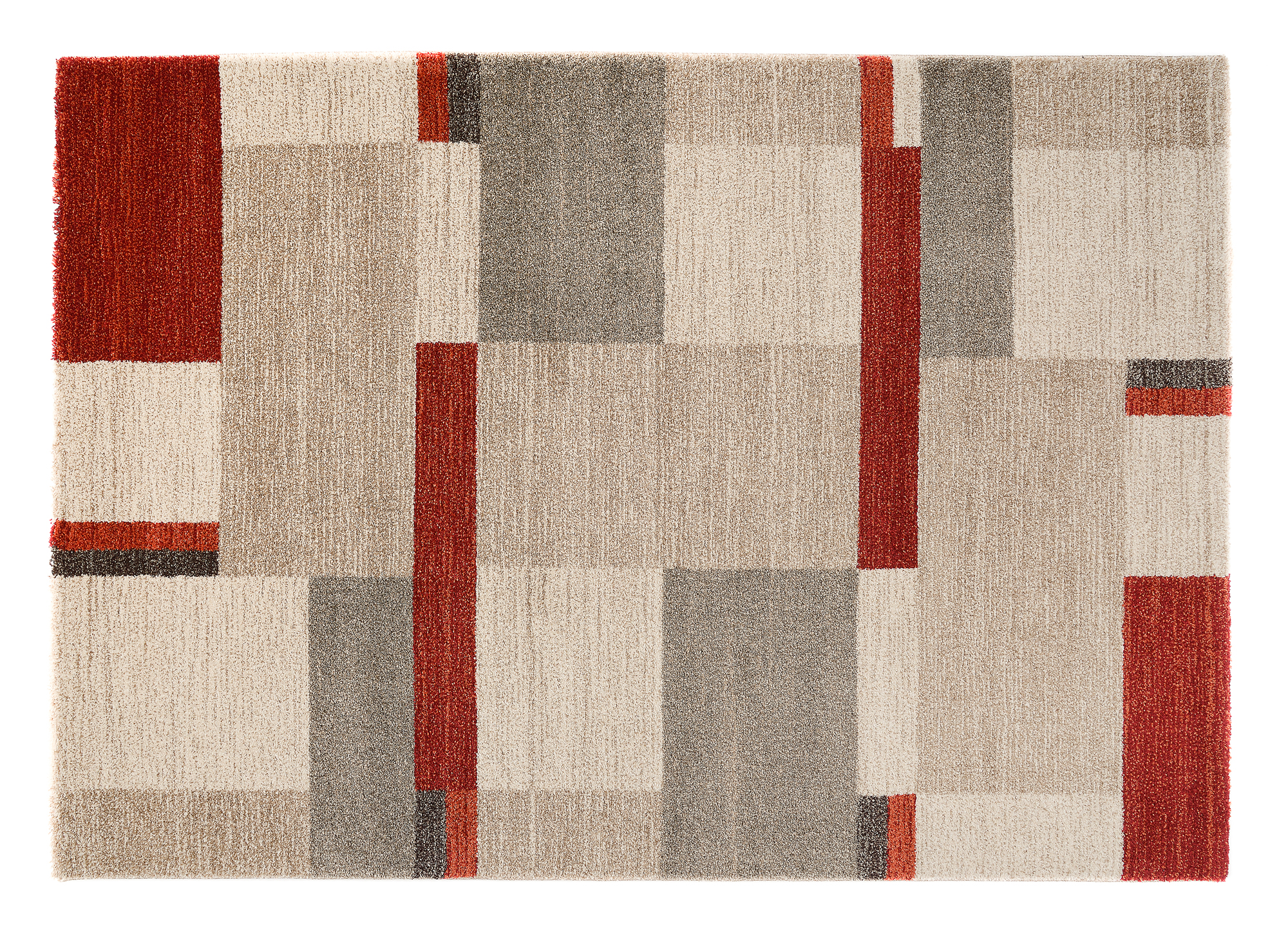 Castle Beppo Frisé Teppich beige-braun-rot