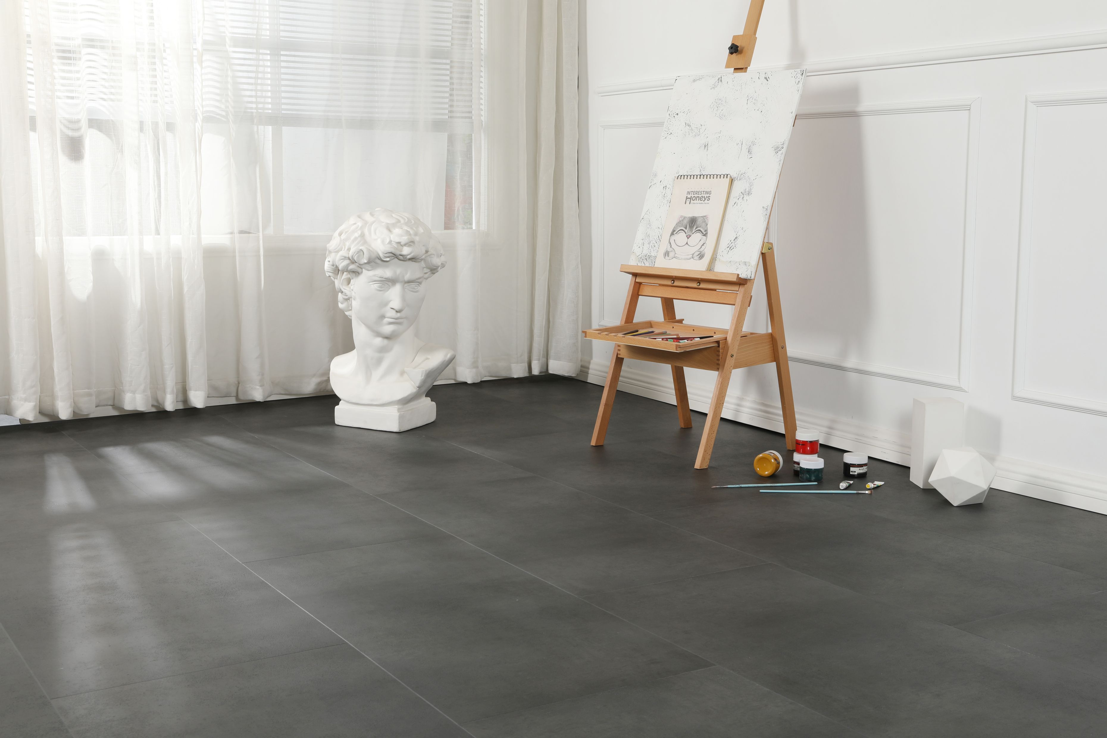 Klick-Vinyl Schiefer Anthrazit Matt – Premium Designboden in Natursteinoptik mit 0,50 mm Nutzschicht