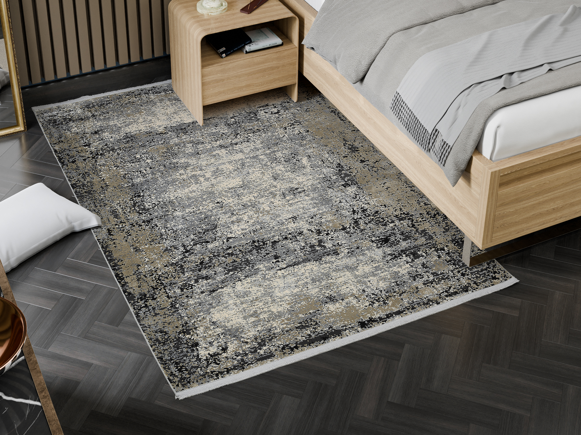 Arcadia Plaza Designer Teppich grau-mix