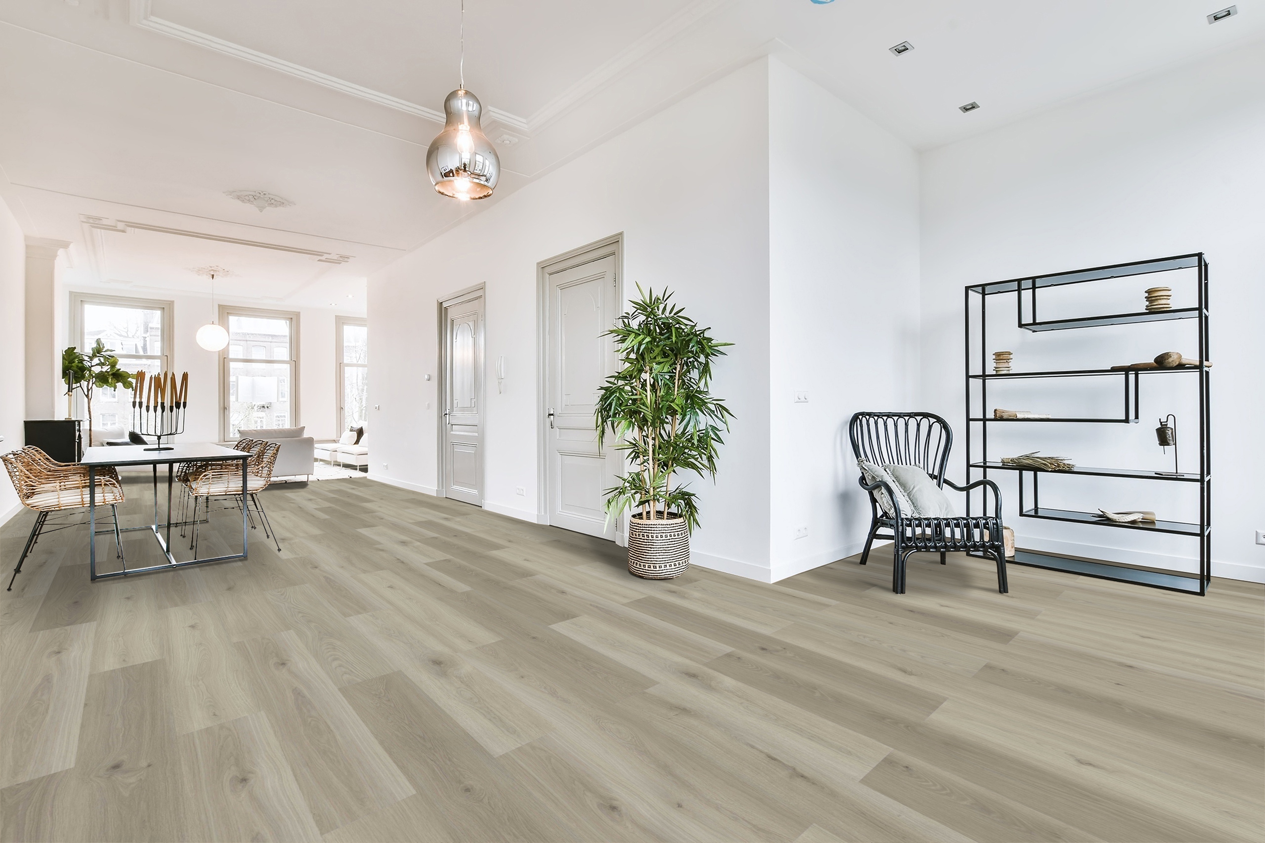 Klickvinyl Langdiele Eiche grau harmonisch